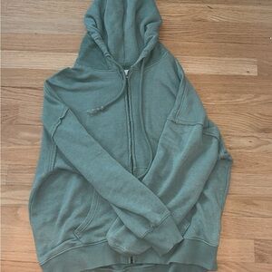 American Eagle Oversized Zip up Hoodie ~ Light Green